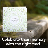 Celebrate their memory - Treat Sympathy Cards